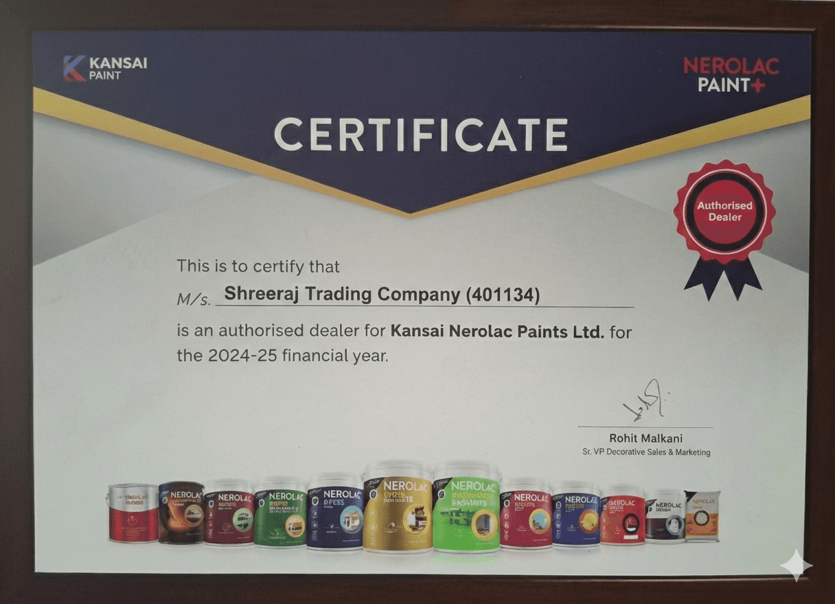 Kansai Nerolac Certificate